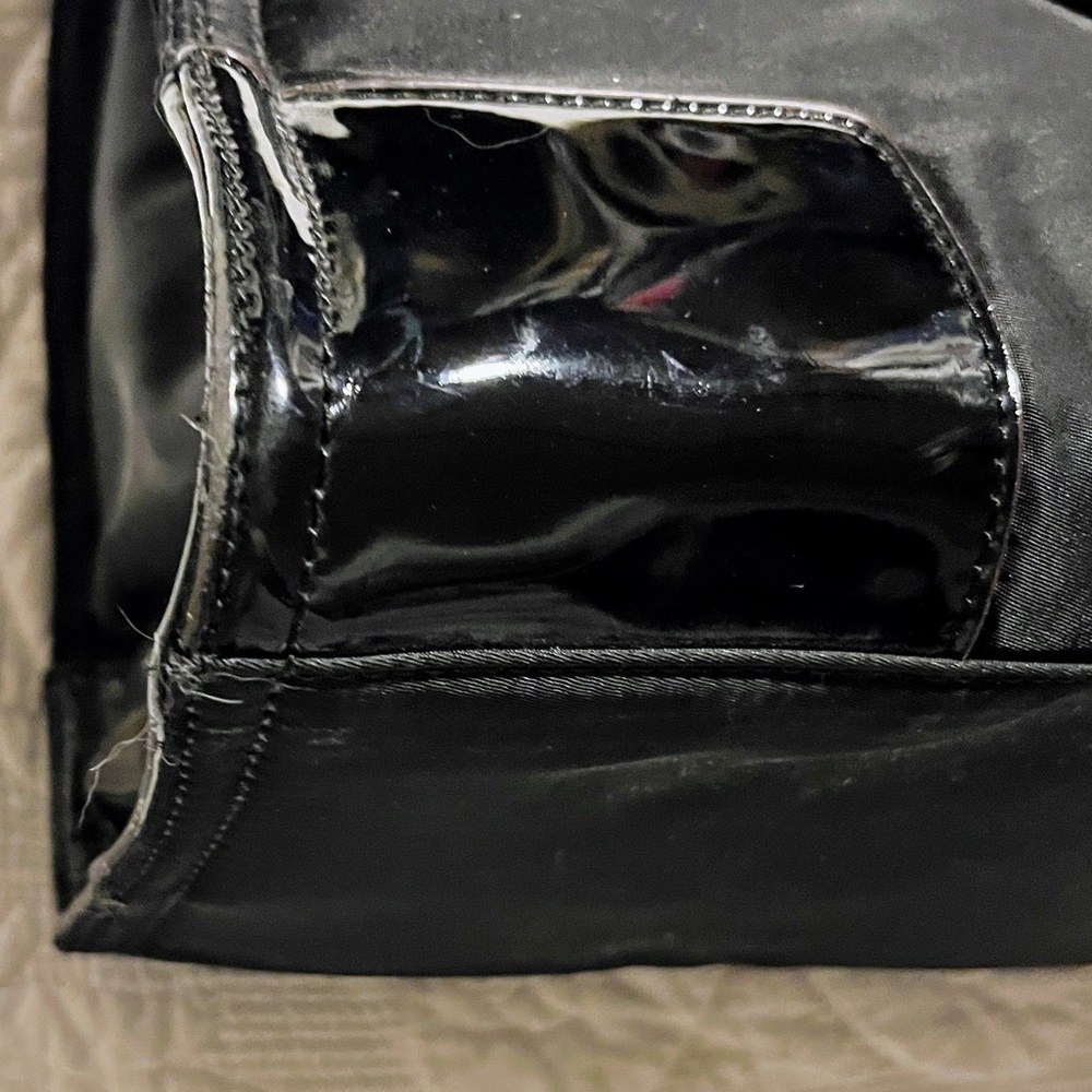 Black Nylon Tory Burch Ella Patent Leather Tote